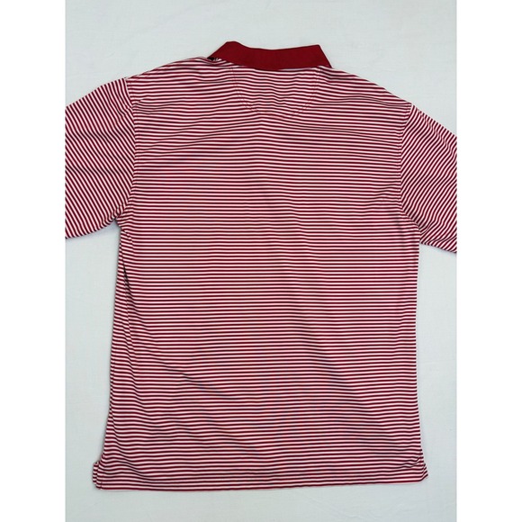 TPC Louisiana Oxford Golf Super Dry Polo Shirt Mens Large Red White Striped - Picture 9 of 9